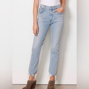 Agolde Merrell straight leg raw hem jeans size 24